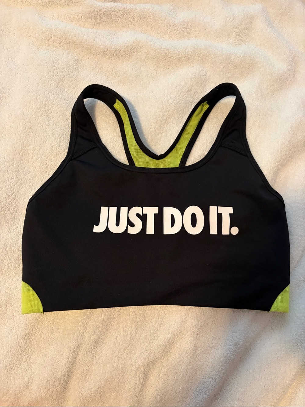 Nike Black Sports Bra with Neon Green Accents